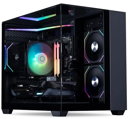 HORIZON Gaming PC Tower – AMD Ryzen 5 8400F – GeForce RTX 5060 Ti 8GB GDDR7 – 32GB DDR5 6000MHz – 1TB NVMe SSD – 650W 80+ Bronze – CiT Eclipse Panoramic ARGB Case – VR Ready – WiFi – Windows 11