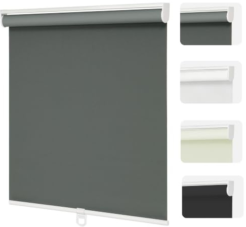 Changshade Blackout Roller Shades Cordless for Windows,100% Room Darkening Window Blinds for Bedroom,Thermal Insulated UV Protection,Easy Install Pull Down Shades for Home,36 w x 72 h,Grey
