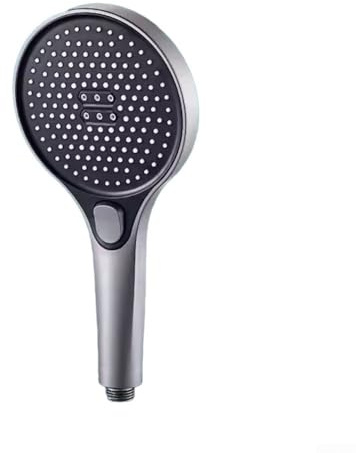 13 cm Hochdruck-Duschkopf, schwarz, großes Paneel, 3 Sprühmodi, ABS-Kunststoff, Handbrause für Badezimmer, Niederwasserdrucklösung, 2 cm Anschluss (grau)
