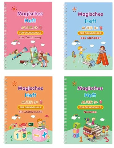 Générique Cahiers d'Écriture avec Rainures Magiques,Cahiers à Rainures Réutilisables | Livres D'Écriture Guidée Avec - Apprentissage Écriture Maternelle