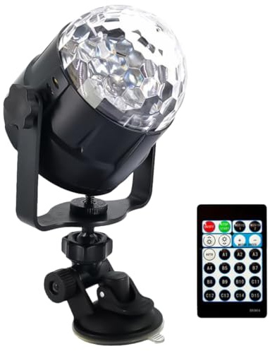 Homoyoyo Proiettore di Luce LED da Discoteca USB 15 Colori con Telecomando Lampada di Cristallo Rotante per Feste Decorazioni per Auto Club Matrimoni e Ambienti Interni ed Esterni