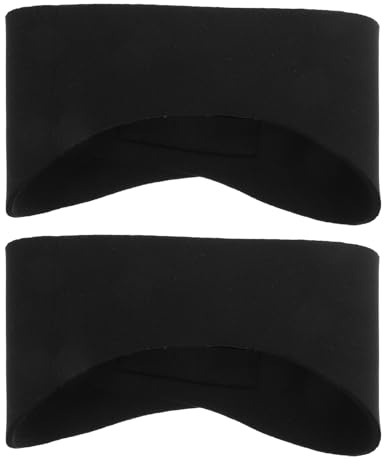 Zerodeko 2pcs Waterproof Ear Protector Headband for Swimming and Shower, Non-Slip Sports Swim Headband with Ear Covers, Black 53x9cm for Pool and Beach Use