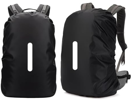 Rainway 2 piezas de protección de lluvia para mochila escolar, impermeable con reflectores verticales, funda protectora reflectante para el hombro, para senderismo, camping, ciclismo