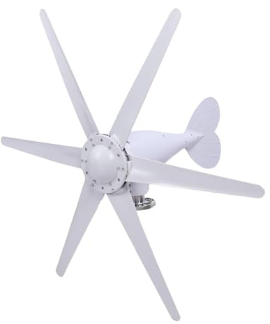Hyuduo Generador de Turbina Eólica de 300 W, 6 Palas de Arranque de Baja Velocidad a Prueba de Agua con Controlador Incorporado, para Casas, Granjas, Casas Rodantes, Barcos