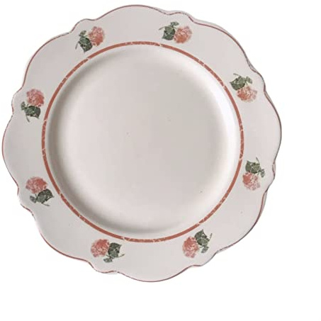 Middagstallrikar Keramisk mattallrik Retro Blommig Frukosttallrik Desserttallrik Fruktsalladstallrik Vit tallrik Hemmamiddag Platt Tallrik Djup
