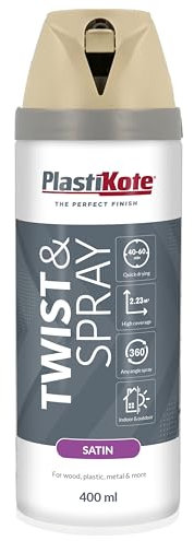 Plasti-kote 22123 400ml Premium Spray Paint Satin - Warm Grey