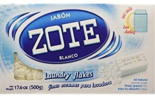 Jabon Zote Blanco Finas Escamas Para Lavadora (copos de lavandería para máquinas de washiing) 17.5 onzas (paquete de 1)
