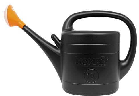 Home It® - Regadera para Jardín y Oficina, 10 litros con Cabezal de Ducha, Negro/Naranja, Plástico 100% Reciclable