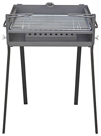 Flores Cortés 33210 - Barbacoa con soportes, color negro, 50 x 34 x 85 cm