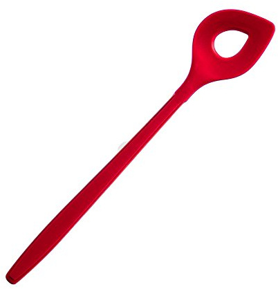 Kochblume Backlöffel | Premium-Silikon & BPA frei| Hitzbeständig | Spülmaschinenfest | 30cm | Farbe: rot