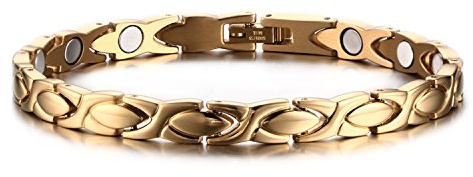 JewelryWe Schmuck Magnet Therapie Kugel Perle Perlen Edelstahl Armband Link Handgelenk Kette Silber Damen