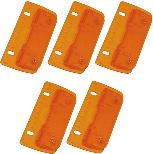 Wedo 67809 2fach Taschenlocher (Kunststoff zum Abheften für 8 cm Lochung, mit 12 cm Skala) (5, ICE-orange)