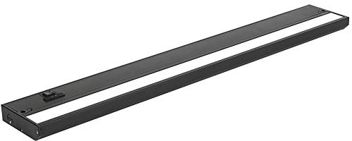 LED Under Cabinet Lighting Hardwired - 3CCT 24 Inch Black Finish - Undercabinet Lights for Kitchen - Linkable Undercounter Dimmable Plug in Light or Hard Wired - Under Counter Fixture Direct Wire