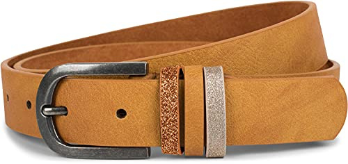 styleBREAKER Damen PU Kunstleder Gürtel Glitzer Strass | 2,8 cm breit, nickelfreie Einfachdornschließe, leicht und individuell auf die perfekte Länge stufenlos kürzbar.
