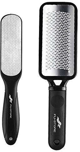 Foot Files Callus Remover, 2 Pcs Stainless Steel Foot Rasp and Dual Sided Foot File Professional Pedicure Tools Premium Foot Scrubber
