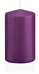 INNA-Glas Candela votiva/Candela a Colonna Maeva, Viola, 10cm, Ø6cm, 33h - Made in Germany - Candela di Cera/Candela Decorativa