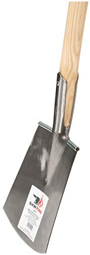 SHW-FIRE Vanga da giardino Bremer in acciaio speciale con protezione antiscivolo e manico da 95 cm, impugnatura a T