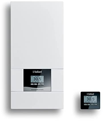 Vaillant elektronischer Durchlauferhitzer, VED exclusive 18/8, druckfest, 18kW, 400V, gradgenaue Auslauftemperatur, stufenlos einstellbar, Grafikdisplay, 0010023746, Energieklasse A