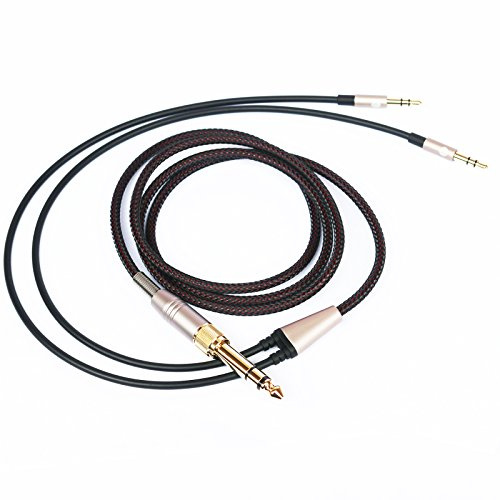 Replacement Cable Compatible with Hifiman Sundara, Arya, Ananda, HE4XX, HE-400i (dual 3.5mm connector Version) Headphones 3.5mm / 6.35mm to Dual 3.5mm connector Jack Male Cord 2m/6.6ft