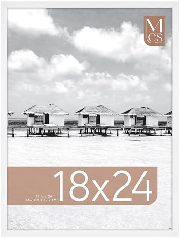 MCS Foundation 46 x 61 cm poster­ram, traditionell vit, vertikal och horisontell väggupphängning, stor fotoram för foton, affischer och konsttryck (1-pack)
