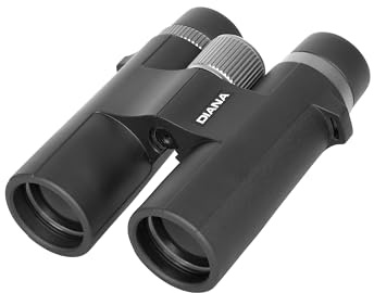 DIANA Fernglas Roof 10x42 Wasserdicht Beschlagfrei für Jagd Wandern Naturbeobachtung inkl. Tragetasche, Linsenabdeckklappen & Tragegurt…