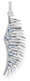THOMAS SABO Anhänger Phönix-Flügel mit blauen Steinen silber 925 Sterlingsilber, Geschwärzt