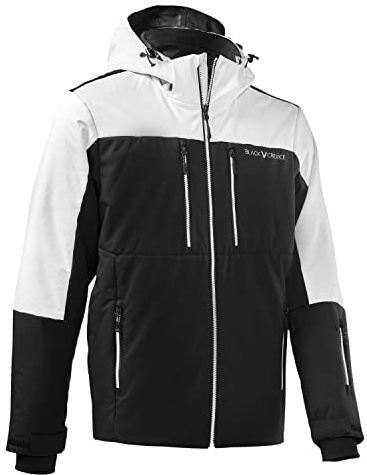 Black Crevice Herren Skijacke I Hochwertige Winterjacke Herren aus 100% Polyester I Modische Herren Skijacke I Wind- & Wasserabweisende Outdoorjacke Herren I Atmungsaktive Ski-Jacke