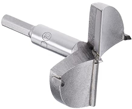 Kozelo Forstner Drill Bit - [70mm] Tungsten Carbide Auger Opener for Wood Furniture Hinge Woodworking Use, Hex Shank, Gray