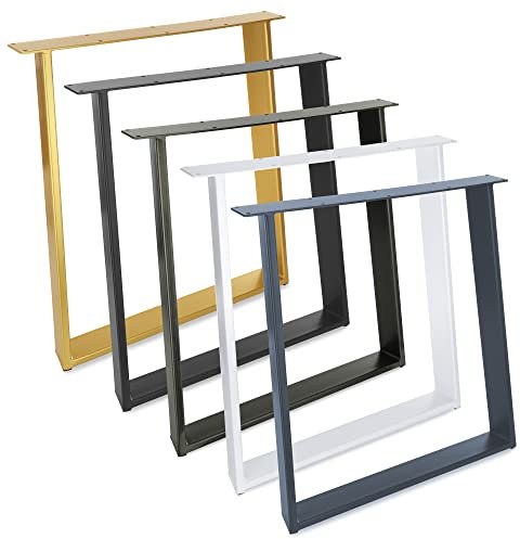 Magnetic Mobel 2X Design Tischkufen Neigung Metall schräge Tischbeine Möbelkuven | Tischgestell aus Stahl geneigt 70x72 cm (Anthrazit)