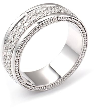 Skcess 9 Karat Weißgold Verlobungsring Damen Weiß Moissanit Runden, Damenringe mit Moissanit Eingelegt Ring Damen Größe 63 (20.1)