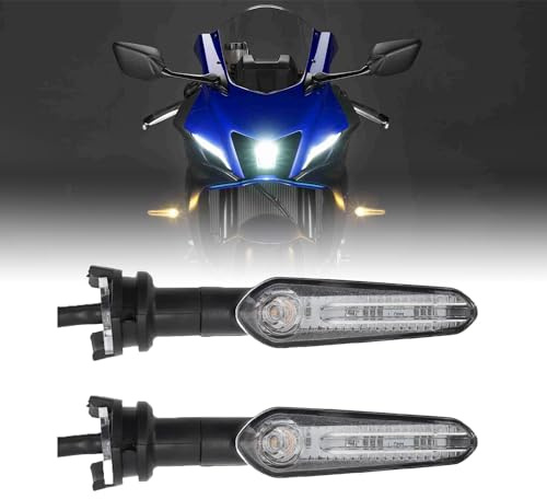 BIUGERCN Clignotant LED de moto LED 12V clignotant avant et arrière lampe pour YZF R7 R1 R6 MT07 MT09 FZ6 FZ8