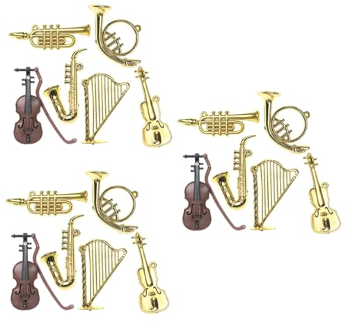 TOYANDONA 18stücke Mini Instrumenten Für Puppenhaus Teiliges Realistische Miniaturmusikinstrumente Für Puppenhaus Dekoration Vintage Design Für Nostalgische Atmosphäre Für Spielzeug