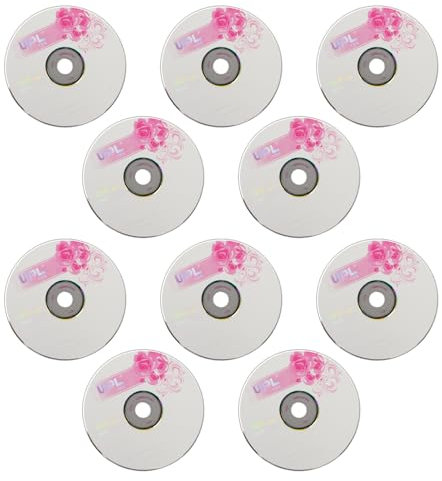 Joyzan CD R Discos en Blanc, 730 MB 52X Audio Digital Música Logotipo de Marca Disco de Medios de Datos No Regrabables de Alta Velocidad Grabable para Fotos Videos Archivos