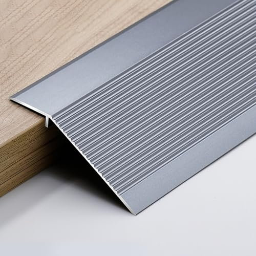 Raouoae Abschlussprofil Holz-zu-Fliesen Übergangsprofil Abdeckleiste Länge: 90cm *3 Boden Übergangsschiene Teppichschiene Schweller Laminat Parkett Übergangsprofil(Grau,Breite: 100 mm)