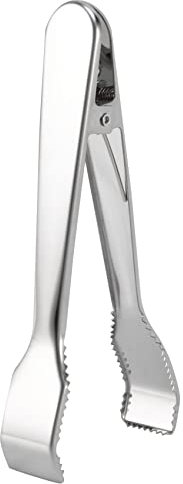 Gokoti 2 Pcs Stainless Steel Ice Tongs with Sawteeth for Ice Bucket Ice Sugar Cubes Coffee Bar Food Serving