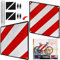 KYYGKY 2in1Warntafel Fahrradträger Aluminium für Italien Spanien mit 4X Spannseile Schutzhülle Reflektierendes Warnschild Rot Weiß für Wohnmobil Wohnwagen Fahrradträger Heckträger 50x50cm