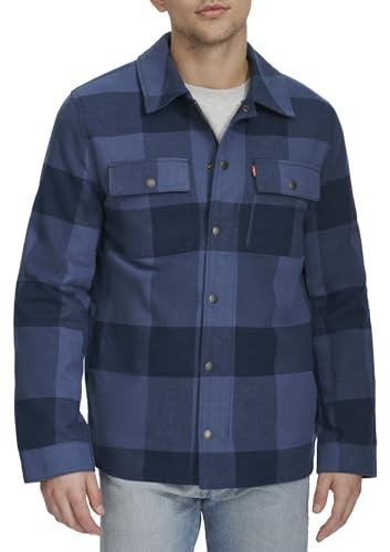 Levi's Herren Classic Plaid Shirt Jacket Jacke, Blaues Karomuster, ungefüllt, XXL