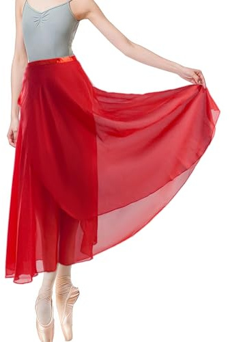 Baisdan Donne Lunghezza Chiffon Gonna Danza Classica Tango Moderno Sala da Ballo Gonna in Tulle