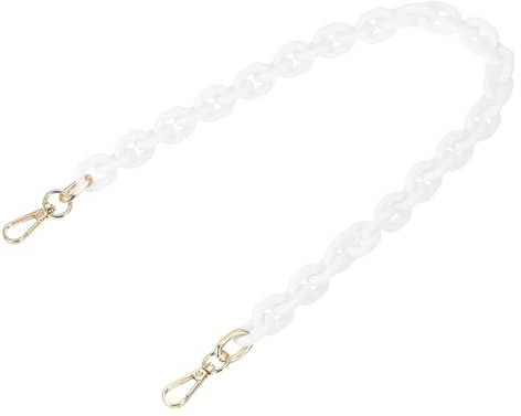 PATIKIL Taschenkette, 60 cm Schultergurt für Taschen, Handtaschengurt Acryl für DIY, Taschenhenkel, Handtasche Ersatzkette, Umhängetasche - Weiß