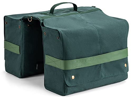 ROCKBROS Fahrrad Gepäckträgertasche Doppeltasche 27L Fahrradtasche für Gepäckträger mit Tragegriff Einfache Montage Grün