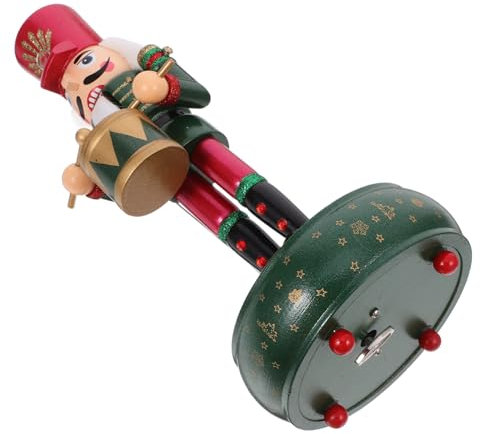 Mobestech Statuetta Schiaccianoci Di Natale Con Carillon Soldato in Legno Decorazione Da Tavolo Per Festa Di Natale