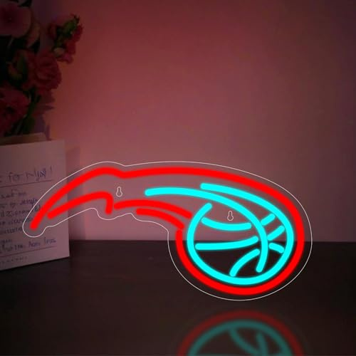 Cartel LED de neón, multicolor para decoración de pared, LED regulable, con alimentación USB, para dormitorio, salón, oficina, restaurante, bar, fiesta, sala de juegos (baloncesto)