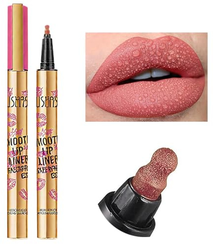 Wasserfester Liplinermit Matte Finish, Wasserfester Matte Marker Lipliner, Long Lasting Tattoo Lip Liner, Hochpigmentierter Lippenkonturendtift, Waterproof Lip Marker, Permanent Smooth Lipliner Pencil
