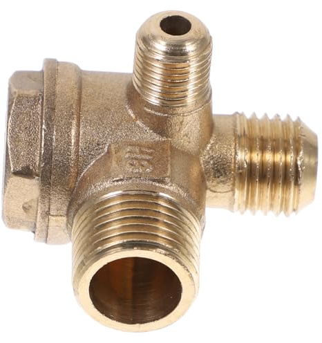 Toddmomy Brass Air Compressor Check Valve Replacement with Threaded Ends 3-Port Design for Compressor Piston Pump and Pipeline Use, Sturdy Golden Pneumatic Accessory