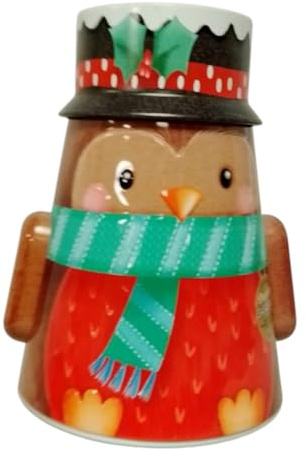 Decorative Biscuit Tin with Real Butter Shortbread – Festive Character Storage Container, Reusable Keepsake Treat Holder for Snacks, Biscuits and Seasonal Home Display (Penguin Biscuit Storage Tin)
