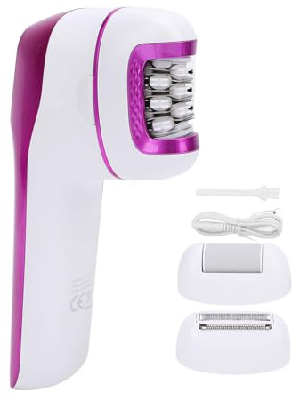 Dioche Épilateur Tondeuse 3 en 1 pour Femme, Dispositif D'épilation à Tête Flottante, Dissolvant électrique de Callosités des Pieds avec 3 Têtes Remplaçables pour des Soins de la Peau