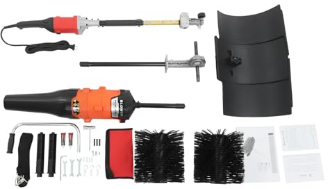 2-in-1 Schneefräse Elektrisch, tragbarer Motorbesen, Schneeschaufel, Kehrmaschine Manuell mit Gebläse und Bürste, 55 cm Arbeitsbreite