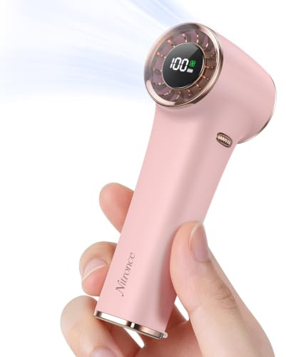 NITRONCE Mini Ventilator, 97g Ultra Leicht 20000RPM Portable Fan mit Bis Zu 10m/s Windgeschwindigkeit & 18℃ Kühlung, USB-C Handventilator Akku Aufladbar für Reisen, Outdoor, Geschenk für Frauen, Rosa