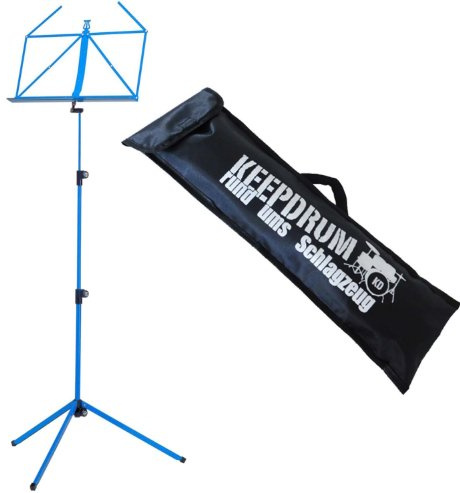 K&M 100/1 Notenständer Blau mit keepdrum Tasche