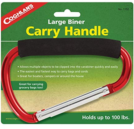Coghlans Large Biner Carry Handle - Mosquetón de Escalada con Seguro, Color Plateado